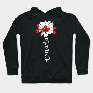 Vintage Canada Sunflower Flag Canada Lover Hoodie